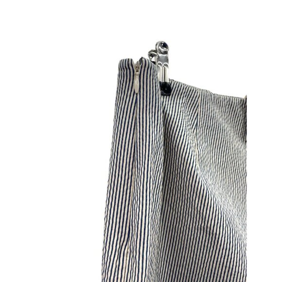 NWT Piazza Sempione Audrey Crop Pants Seersucker Gray Stripe Cigarette Pant 14 - Picture 4 of 11